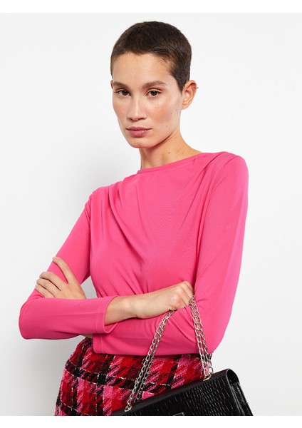 Yeni Sezon Bisiklet Yaka Düz Uzun Kollu Kadın Tişört fiyatları