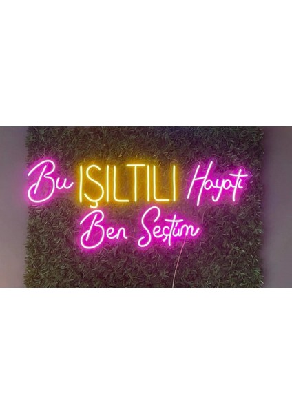 Bu Işıltılı Hayatı Ben Seçtim Yazılı Neon LED Aydınlatma Tabela Güzellik Merkezi Dekorasyon