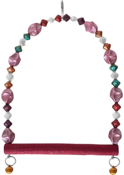 Markapet Boncuklu ve Tünekli Kuş Salıncağı 10 Cm-14 cm Bordo modelleri