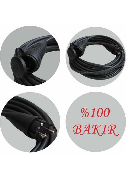 Ttr 3x2.5 Bakır 9m Schneider Kauçuk Prizli Uzatma Kablosu | Ev Tipi Araç Şarj Kablosu fiyatları