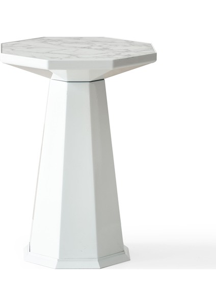 Elegance Sehpa,tekli Sehpa,yan Sehpa,zigon Sehpa - Beyaz & Beyaz Mermer Desenli fiyatları