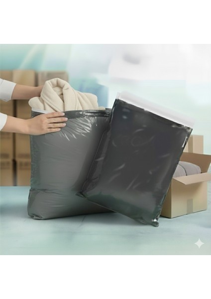 Cepsiz Gri Kargo Poşeti 50X60+10 cm 25 Adet Büyük Boy Kargo Paketleme Torbası fırsatları