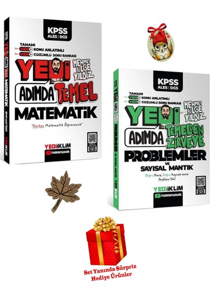 Yediiklim Mehmet Bilge Yıldız 7 Adımda Temel Matematik ve Problemler Konu Anlatımlı Soru Bankası Seti (4 Hediye)