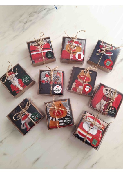 Yeni Yıl Hediyelik Yılbaşı Çorap Kokuli 10 Adet Kutulu