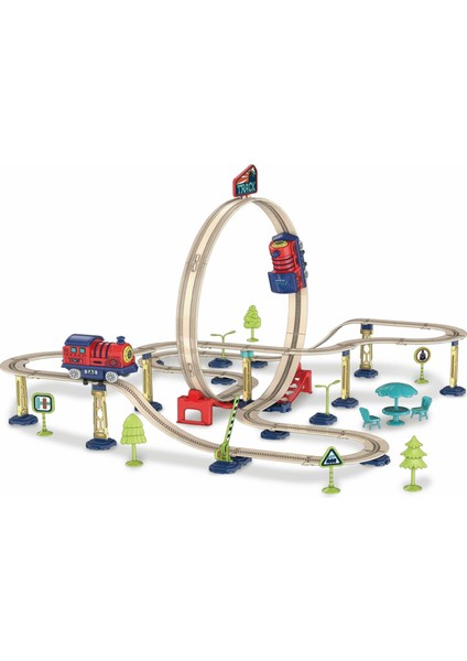 Şehir Istasyonu 75 Parça Demiryolu - 360° Dönme Hareketi & Pilli Tren Seti fiyatları