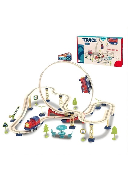 Şehir Istasyonu 75 Parça Demiryolu - 360° Dönme Hareketi & Pilli Tren Seti fırsatları