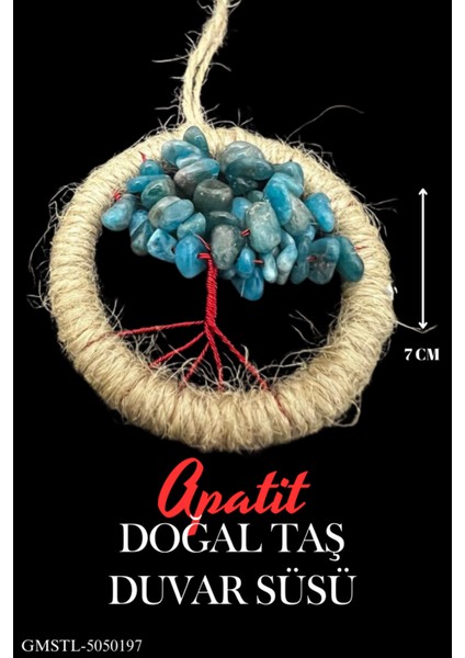 Sertifikalı Apatit Doğal Taş El Yapımı Duvar Süsü & Araba Süsü & Kapı Süsü