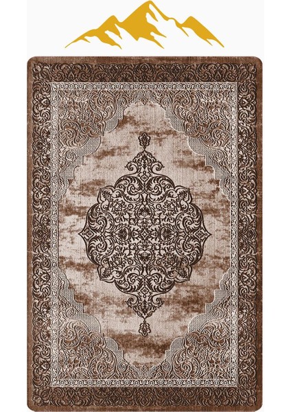 Parlak Kadife Kumaş Dijital Baskı Klasik Desenli Dot Kaymaz Tabanlı Halı H0086 modelleri