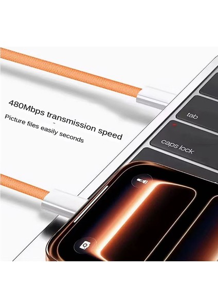 60W Apple iPhone Uyumlu 17 / 16/ 15 Pro - Pro Max Hasır Hızlı Şarj Kablosu Type-C To Type-C Pd Kablo fırsatları