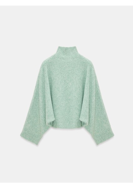 10817 Yün Karışımlı Yarasa Kol Triko Kazak-Mint fiyatları