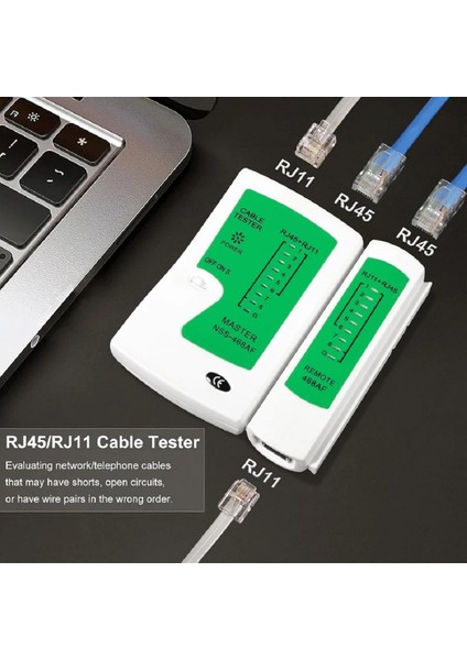 Ağ Kablosu Test Cihazı RJ45 Ethernet Kablo Test Cihazı Lan Test Aracı Cat5 Cat6 Cat7 8p 6p Lan Kablosu ve RJ11 Telefon Kablosu Için modelleri