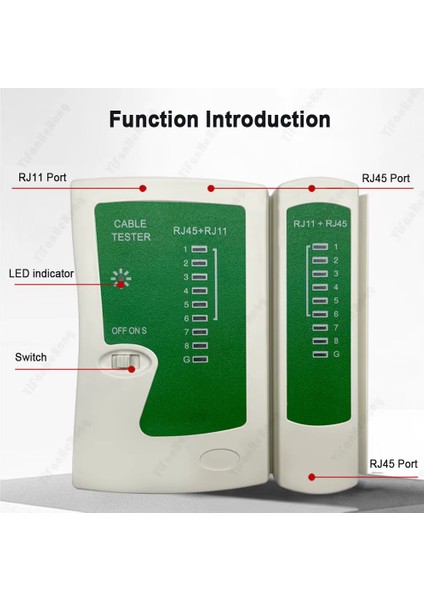 Ağ Kablosu Test Cihazı RJ45 Ethernet Kablo Test Cihazı Lan Test Aracı Cat5 Cat6 Cat7 8p 6p Lan Kablosu ve RJ11 Telefon Kablosu Için