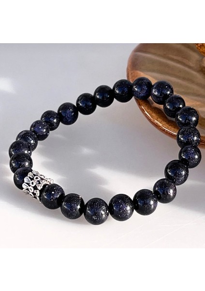 Mavi Yıldız Taşı Doğal Taş Bileklik 8 mm Yuvarlak Kesim fiyatları