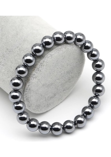 Terahertz Doğal Taş Bileklik 8 mm Küre Kesim