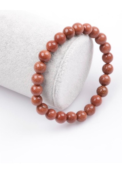 Kahverengi Yıldız Taşı Bileklik 8 mm Yuvarlak Kesim