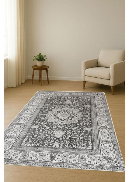 Parlak Kadife Kumaş Dijital Baskı Klasik Desenli Dot Kaymaz Tabanlı Halı H0828