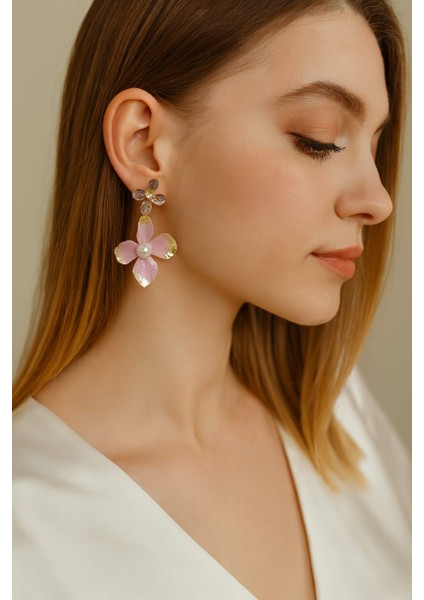 925 Ayar Gümüş Çiçek Desenli Küpe modelleri