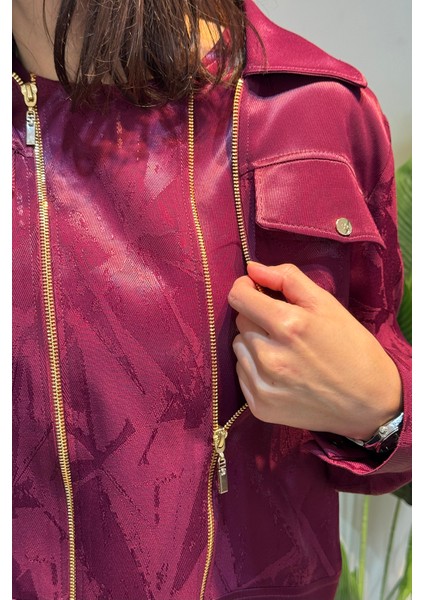 Kadın Jakar Kumaş Elbise 5305 Bordo modelleri