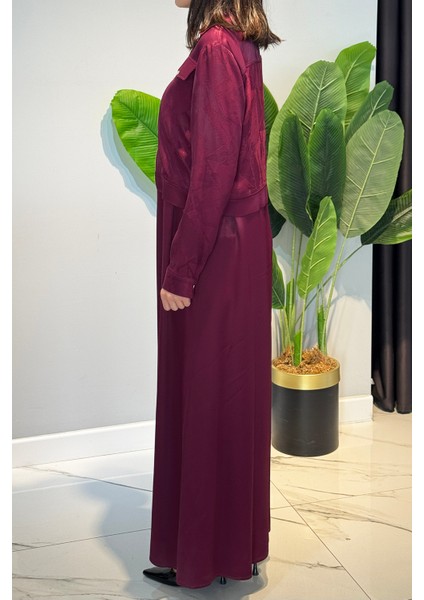 Kadın Jakar Kumaş Elbise 5305 Bordo fırsatları