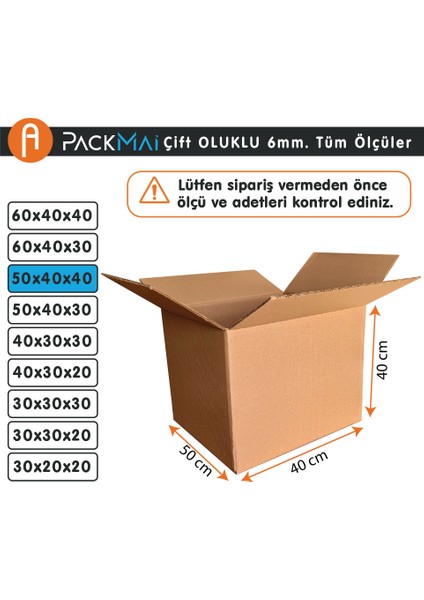 50x40x40cm 10ADET Çift Oluklu 6mm Kalın Boş Karton Koli (Ev Taşıma-Çeyiz-Depolama-Nakliye) fiyatları