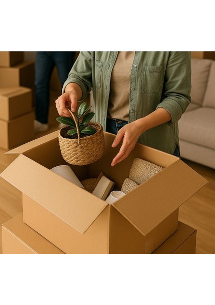 50x40x40cm 10ADET Çift Oluklu 6mm Kalın Boş Karton Koli (Ev Taşıma-Çeyiz-Depolama-Nakliye) fırsatları