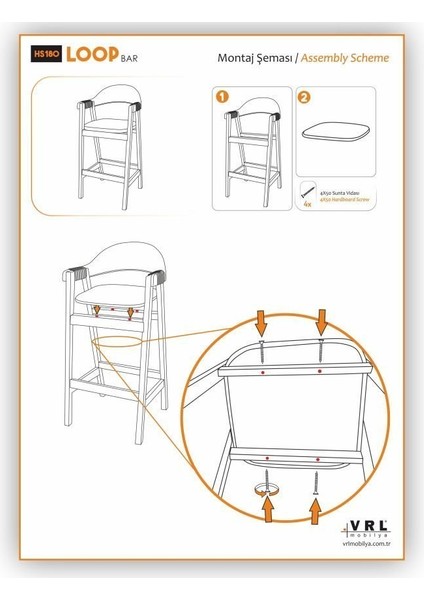 Loop Cafe Bar Sandalyesi fiyatları