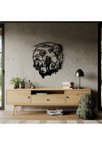 Balon ve Doğa Temalı Ahşap Duvar Tablosu modelleri