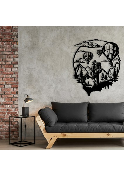 Balon ve Doğa Temalı Ahşap Duvar Tablosu fırsatları
