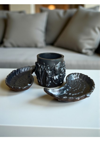 3’lü Dekoratif Set, Kanat Figürlü Tasarım ve Modern Vazo ile Şık Ev Aksesuarı, Ev Ofis Dekoru fiyatları