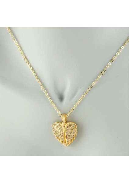 Kanat Açılır Kapanır Zirkon Taşlı Trend Kolye