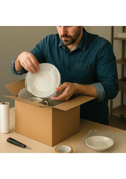 30x30x20cm | 10ADET | 6mm Çift Oluk Kalın Boş Karton Koli (Küçük Eşya-Ev Taşıma-Çeyiz-Depolama-Nakliye) modelleri