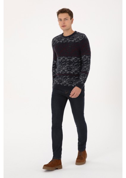 Erkek Açık Lacivert Kazak /triko 50308237-VR059 fırsatları