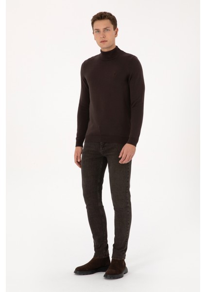 Erkek Koyu Kahverengi Kazak /triko 50307783-VR084 fırsatları