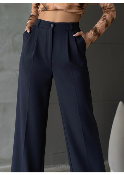 Kadın Palazzo Kalıp Pileli Yüksek Bel Ithal Kumaş Doubleface Yüksek Kaliteli Ürün Çekme Solma Yapmaz fiyatları