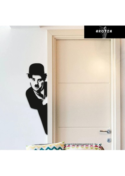 Duvar Dekorasyonu Mdf Charlie Chaplin 20X55CM Dekor Tablo
