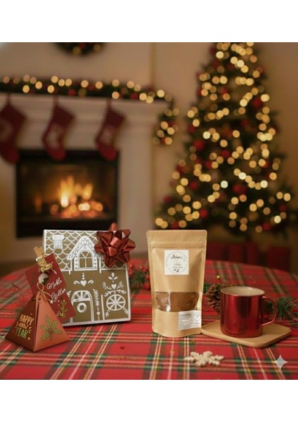 Ev Temalı Yılbaşı Hediye Kutusu –özel Çantalı Set-Premium Türk Kahvesi+Aynalı Fincan+Lokum modelleri