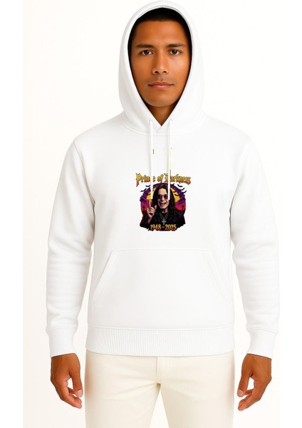 Kapüşonlu 1948 - 2025 Prince Of Darkness Göğüs Baskılı Unisex Sweatshirt