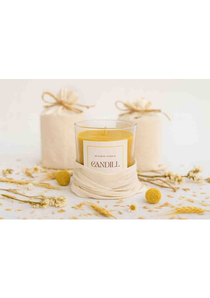 Candıll %100 Doğal Balmumu Mum – Parafin Içermez, Hava Temizleyici Negatif Iyon Etkili, Hipoalerjenik & Temiz Yanan Premium Cam Mum (Lavanta / Paçuli / Portakal Çiçeği)
