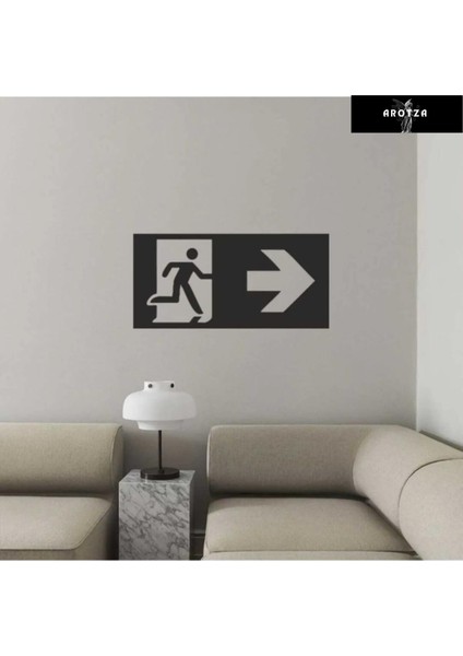 Duvar Dekorasyonu Mdf Acil Çıkış 40X30CM Dekor Tablo