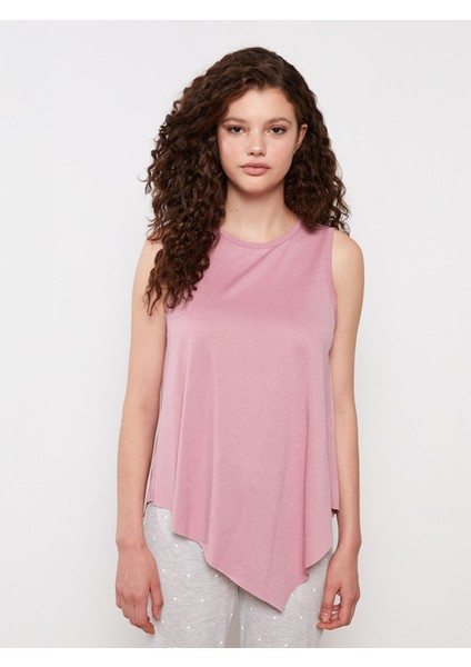 Yeni Sezon Kadın Bisiklet Yaka Düz Kolsuz Pijama Üst fiyatları