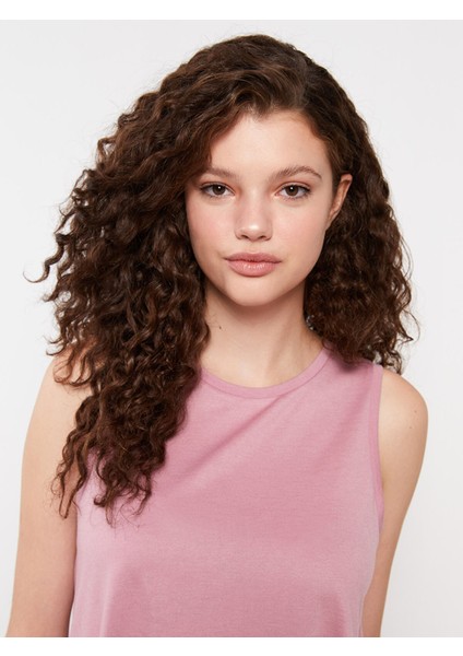 Yeni Sezon Kadın Bisiklet Yaka Düz Kolsuz Pijama Üst fırsatları