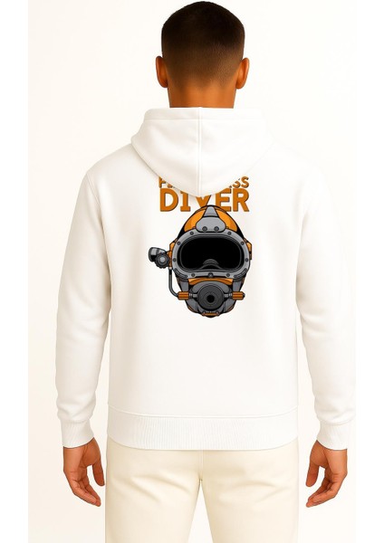 Kapüşonlu First Class Diver Cep ve Sırt Baskılı Unisex Sweatshirt fiyatları