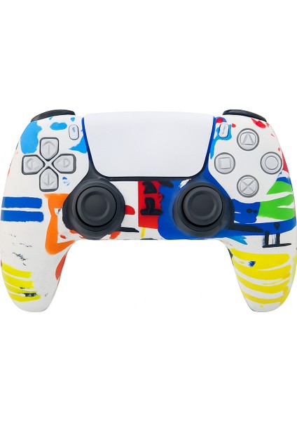 Ps5 Dualsense Premium Silikon Kılıf – Sanatsal Renkli Tasarım, Kaymaz ve Darbe Korumalı