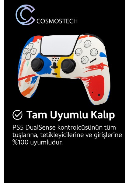 Ps5 Dualsense Premium Silikon Kılıf – Sanatsal Renkli Tasarım, Kaymaz ve Darbe Korumalı fiyatları