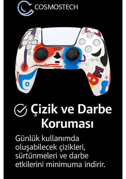 Ps5 Dualsense Premium Silikon Kılıf – Sanatsal Renkli Tasarım, Kaymaz ve Darbe Korumalı modelleri