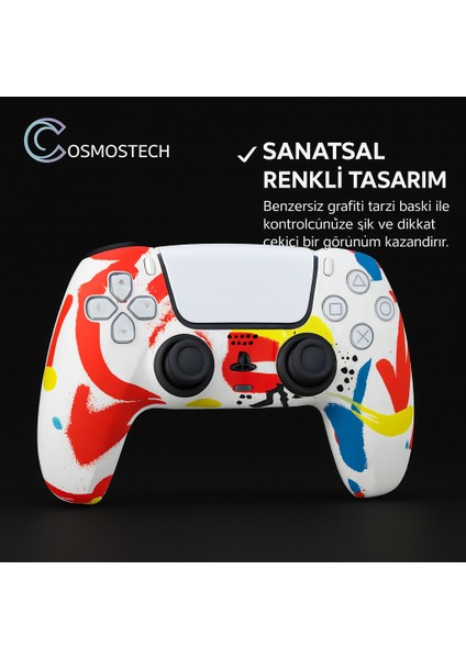 Ps5 Dualsense Premium Silikon Kılıf – Sanatsal Renkli Tasarım, Kaymaz ve Darbe Korumalı fırsatları