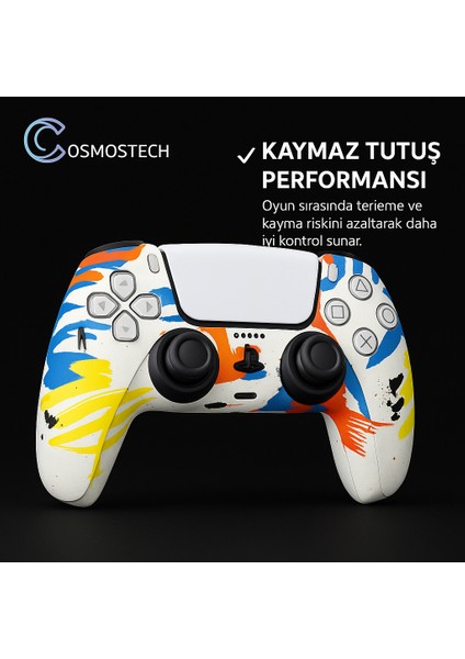 Ps5 Dualsense Premium Silikon Kılıf – Sanatsal Renkli Tasarım, Kaymaz ve Darbe Korumalı