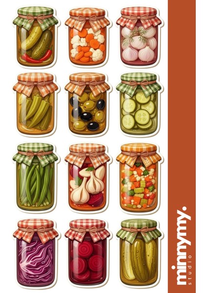 Jar Collection Vintage Sticker, Çıkartma, Ajanda, Günlük, Planlayıcı, Bullet Journal , Scrapbook