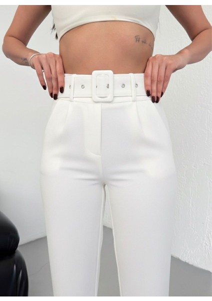 Kadın Pileli Ithal Kemerli Havuç Yüksek Bel Kumaş Pantolon fırsatları