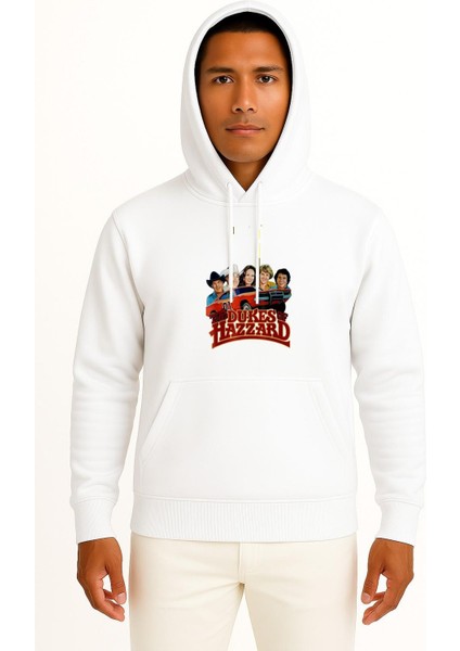 Kapüşonlu The Dukes Of Hazard Göğüs Baskılı Unisex Sweatshirt